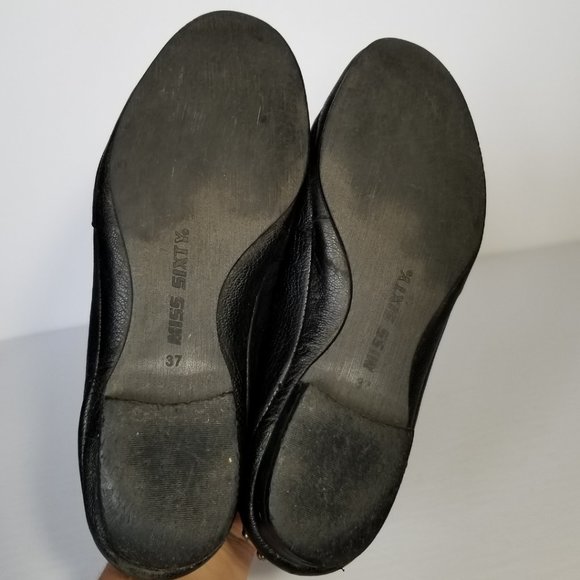 Miss Sixty Black Leather Studded Slip On Loafers - Picture 11 of 11